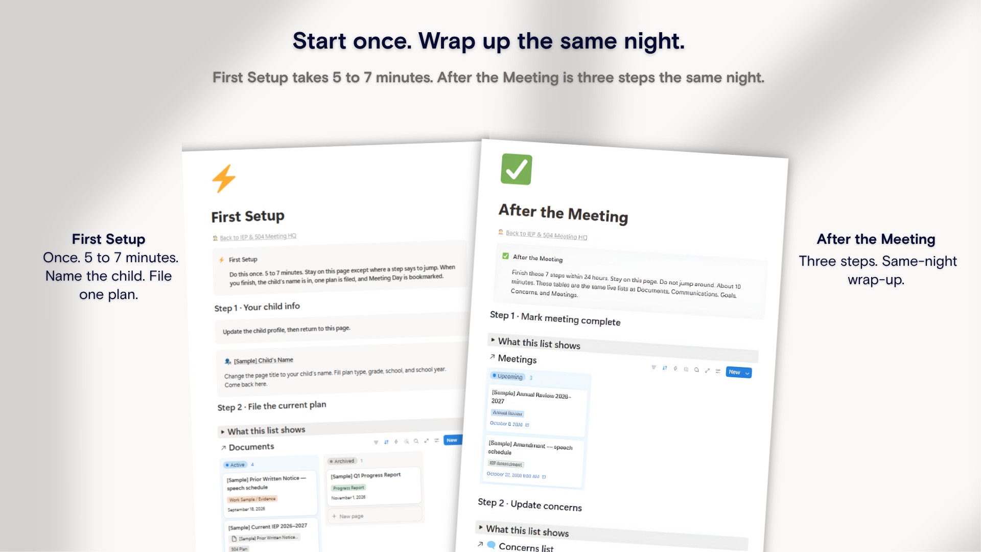 IEP & 504 Meeting HQ gallery image — documents and papers view